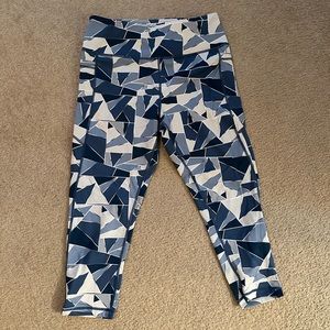 Senita Leggings - Blue geometric pattern - L